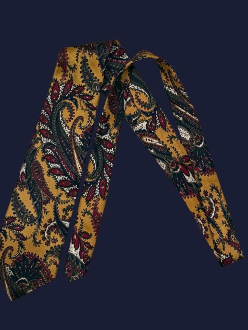 Nordstrom Robert Talbott Mustard, Burgundy, and Navy Paisley Tie